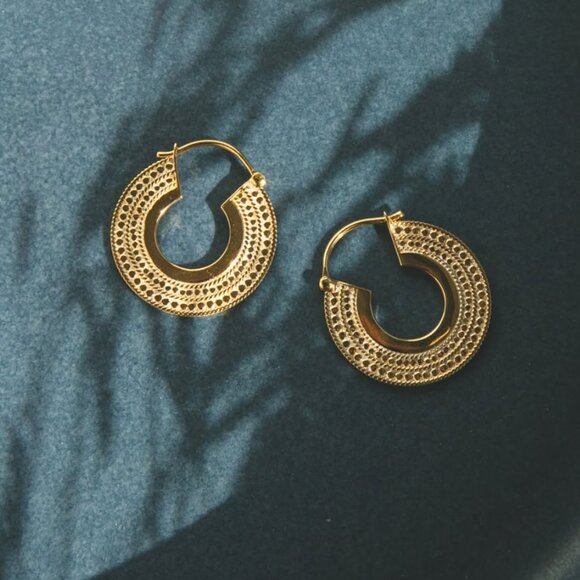 ANNA BECK Medium Smooth and Dotted Hoop Earrings - NIB - Picture 15 of 15